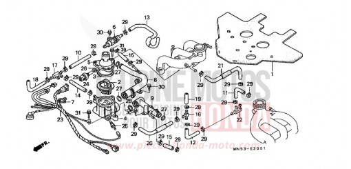 TUYAU D'EAU/THERMOSTAT (GL1500L/AM/SEM) GL1500L de 1990